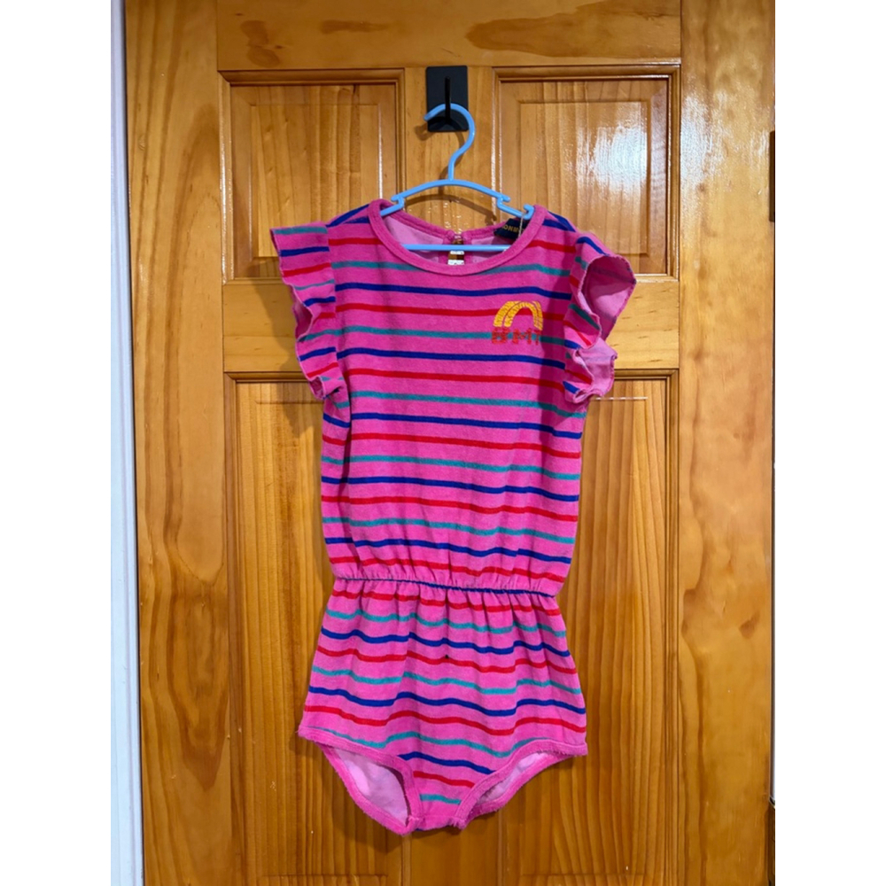 Bonmot Organic Rainbow Stripe Terry Playsuit Size 10–11Y